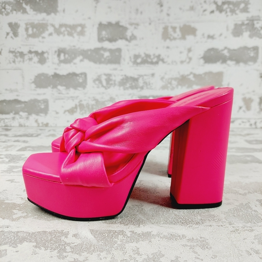 New Open Edit Kaia Knot Square Toe Platform Sandals T260